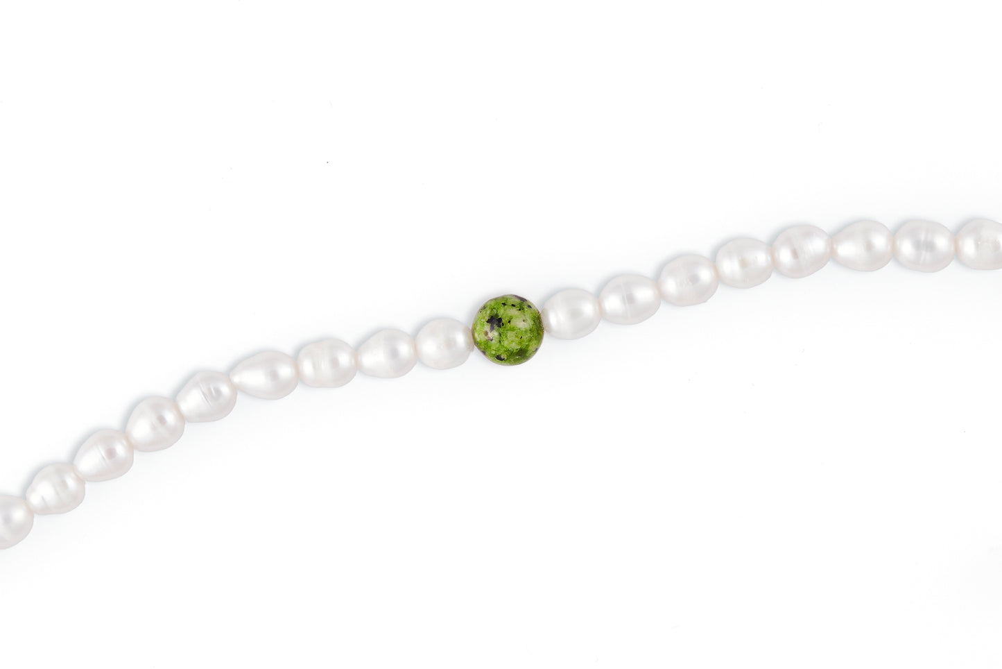 Pulsera Gaia. Jaspe verde y perlas